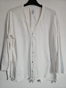 Wynnelayers Cardigan Top Oversized Relaxed Fit Cream Stretchy Size M - Picture 1 of 7