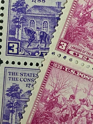 US 835 836: Commemoratives of 1938, Blocks of 4, Mint OG, FREE Shipping! - Image 1 of 4