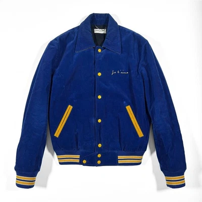 Chaqueta de peluche Saint Laurent Je T'aime azul talla M pana y lana Foto 1 de 4