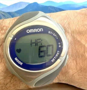 Omron Digital Watch Heart Monitor HR210 Gray Band -New Battery Works Great! READ - Picture 1 of 7