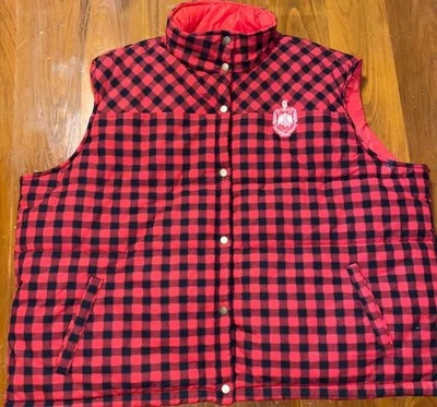 Dear Delta The Delta Box Chaleco acolchado a cuadros de búfalo Delta Sigma Theta XXL Foto 1 de 4