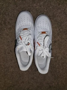 Mens 9.5 Nike Air Force 1 Low Shoes White Gum Sole DJ2739-100 Custom Weed 420 - Picture 1 of 23