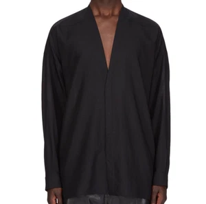 RICK OWENS Hollywood Lido Larry $1205 Black Shirt New And Authentic - Picture 1 of 1
