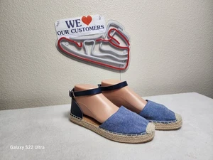 Old Navy Stoff Leder geschlossene Zehe Sandalen Schnalle flache Freizeit Sommer Größe 9 - Bild 1 von 9