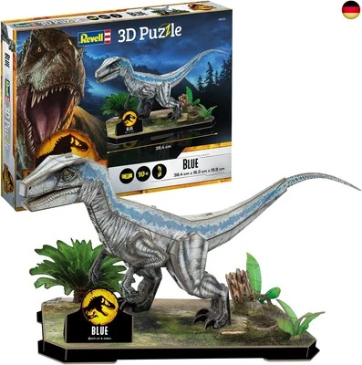 Revell Jurassic World Dominion 3D Puzzle | Velociraptor Blue |