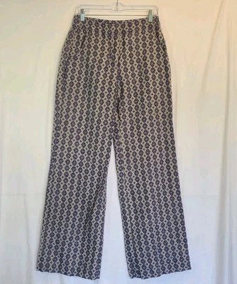 Pantalones Derek Lam Pierna Ancha Geométricos Azul Blanco Pierna Ancha EE. UU. 4 Foto 1 de 4