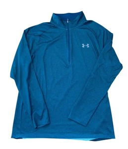 Pullover Under Armour para Hombres 1/4 Cremallera Verde Azulado Golf Suelto HeatGear Manga Larga - Imagen 1 de 7