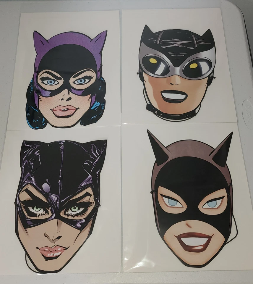 Catwoman 80 Aniversario Juego de 4 Máscaras Personaje Papel Ryan Sook Foto 1 de 1