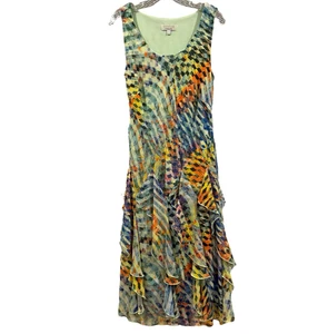 Vintage Y2K Ethereal Midi Fairy Kleid Gr. 10 ärmellos kokett feminin Robbie Bee - Bild 1 von 18