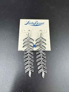 New! Lucky Brand! Silver Tone Tree Leaf Drop Earrings Party Mom Gift Unique - Picture 1 of 3