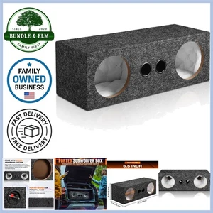 Caja de gabinete de subwoofer doble para automóvil de 6,5 pulgadas con puerto de ventilación para graves mejorados - Imagen 1 de 10