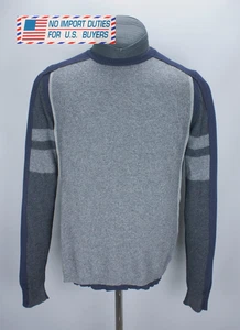 Balenciaga Paris Luxury Mens Knit Layered Sweater Navy/Gray Size M* Wool Jumper - Picture 1 of 24