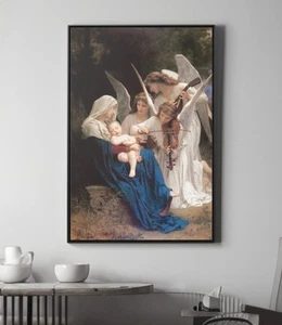 Song of the Angels with Mary and Baby Jesus Canvas/Poster Wall Art - Picture 1 of 10