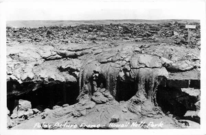 Marco de fotos de Pelé del Parque Nacional de Hawái de la década de 1940 #211 RPPC postal 25-10761 - Imagen 1 de 2