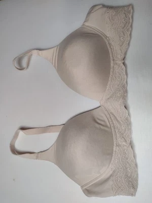 Warner's Cloud 9 Wire Free Triangle Bra 38B  RO5691A Beige Wireless Lace A15 - Image 1 of 4
