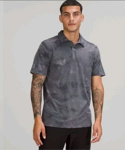 NUEVO SIN ETIQUETAS Talla M Lululemon Evolution Para hombres Manga Corta Polo Gris Asfalto Negro - Imagen 1 de 7