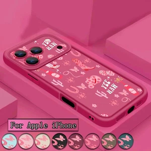Girls Cute Pink Pattern Silicone Case For iPhone 17 16 Pro Max 15 14 13 12 Cover - Picture 1 of 19