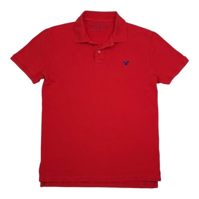 Camisa Polo Roja American Eagle Outfitters Para Hombres M 100% Algodón Manga Corta Foto 1 de 4
