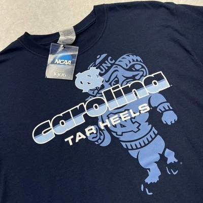 Carolina Tar Heels Gildan Heavy Cotton Long Sleeve T-Shirt Adult M Navy Blue NWT - Image 1 of 4