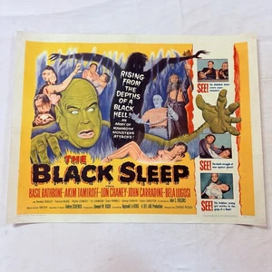 1956 The Black Sleep Original 22x28 Filmplakat Lugosi Chaney Rathbone auf Leinen - Bild 1 von 7