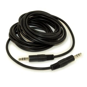 10ft 3.5mm SLIM Mini-Stereo TRS Male to Male Speaker/Audio Cable  Black - Picture 1 of 3