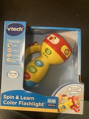 Educational Toys for Kids Toddlers Baby 1 2 3 Year Olds Flashlight Spin Learn - Image 1 of 4