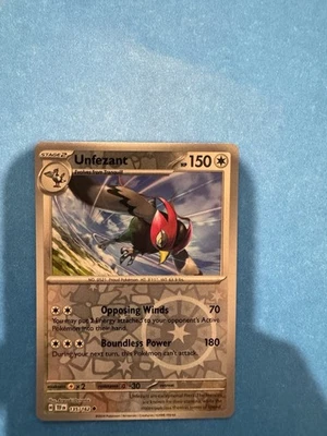 Pokémon TCG Unfezant SV05: Temporal Forces 135/162 Reverse Holo Uncommon - Image 1 of 3