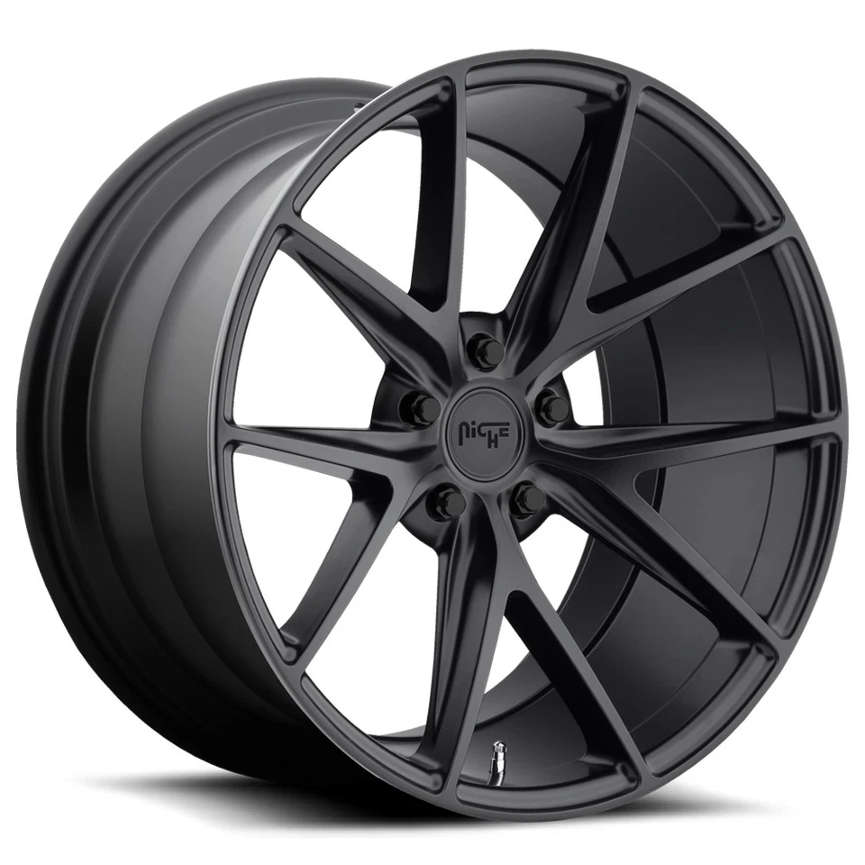 Niche M117 Misano 17x8 5x100 +40mm Satin Black Wheel Rim 17" Inch Foto 1 de 4