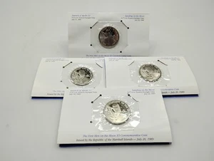 (4x) 1989 First Man on the Moon- 5$ Coins (Republic of the Marshall Island) Unc. - Picture 1 of 10