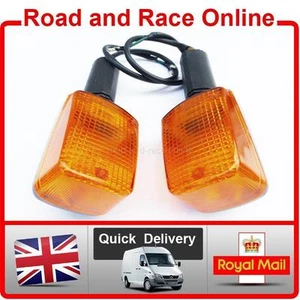 Suzuki DR125 Front Indicators Pair Fit 1994-1995-1996-1997-1998-1999 Long Stem - Picture 1 of 9