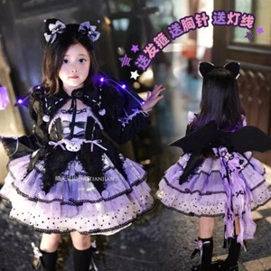 Cute Kuromi Girl Princess Dress Costume Halloween Cosplay Lace Kids Kawaii Dress - Picture 1 of 7