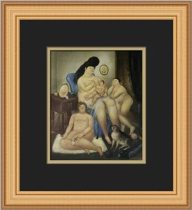 Estampado enmarcado personalizado de Fernando Botero La Familia Protestante - Imagen 1 de 2