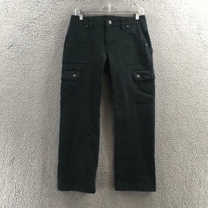 Duluth Trading Co Cargo Pants Womens 6x29 (actual 31x26) Black Cotton Blend Zip - Picture 1 of 21