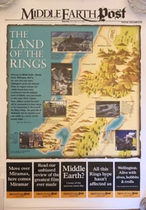 Map of Middle Earth Poster 16.5" X 23" Double Sided lord of the rings Tolkein - Picture 1 of 4