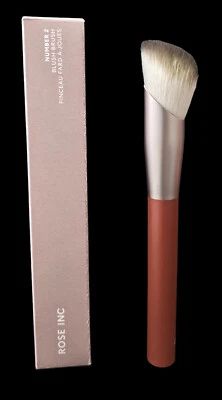 Pincel de blush/pincel de maquiagem ROSE INC No.2 - Autêntico novo em folha com caixa ~VEGANO~ - Imagem 1 de 4