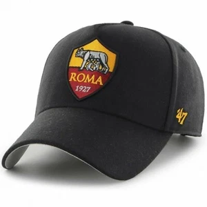 NEW AS Roma Black MVP DT Snapback Football Soccer Cap by 47 - Picture 1 of 3
