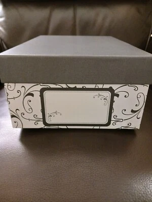 Storage Box For Photos/Craft Gray Design, 8x11x4.5, Label On End - Image 1 of 4