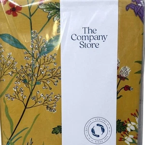The Company Store Queen Flat Sheet Timeless Garden Goldenrod Floral Cotton NEW - Picture 1 of 8