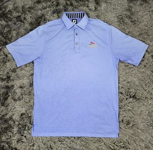 FJ FootJoy Polo Shirt Mens Large Blue Embroidered Logo Red Mountain Golf Club - Picture 1 of 18