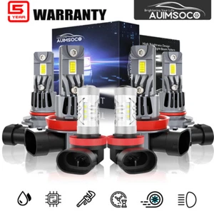 For Ram 1500 2019-2021 LED Headlight 10000K Kit High Low Fog Ultra Bright White - Picture 1 of 14