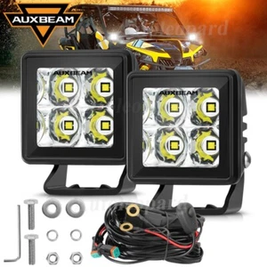 AUXBEAM 2in LED Light Pods Spot with DT Plug Wiring Harness 2 Leads For Jeep ATV - Picture 1 of 12