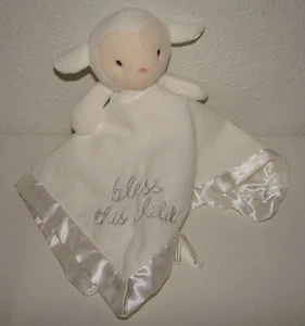 Stepping Stones White Lamb Sheep Bless This Child Plush Baby Lovey Security - Picture 1 of 4