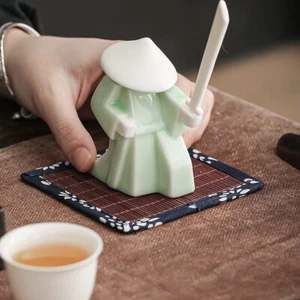Tea Pet Warrior Statue Figurine Tea Ornament Accessories Cute Kung Fu Tea Cerami - Picture 1 of 6