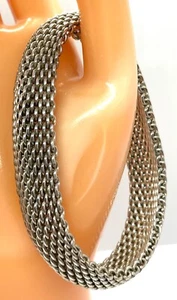 Tiffany & Co. Somerset Mesh Bangle Bracelet in Sterling Silver -15mm 7.5" - Picture 1 of 3