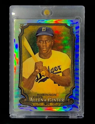 JACKIE ROBINSON SILVER THROWBACK REFRACTOR HOLO Topps Chrome - DODGERS - Image 1 of 2