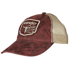 Wrangler Classic Logo American Flag Washed Adjustable Trucker Hat Multi-Color