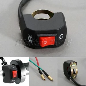 Motorcycle Motorbike 7/8" Handlebar Mount ATV Scooter Kill ON-OFF Button Switch - Picture 1 of 5