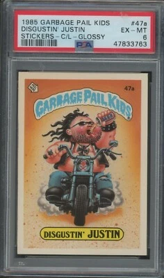 1985 Topps Garbage Pail Kids GPK Disgustin' Justin C/L Glossy #47a PSA 6 - Image 1 of 2