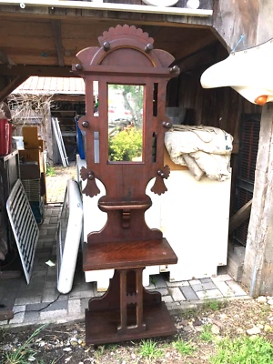 Antique Victorian Black Forest Hall Tree 77in x 26in x 12in Coat Rack - Image 1 of 4