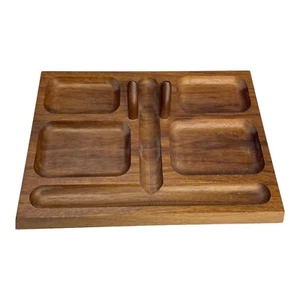 Mid-Century Shur Wood Designs Solid Walnut Wood Valet Dresser Organizer Tray USA - Picture 1 of 7